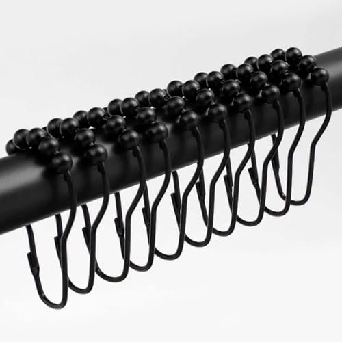 Anelli Da Doccia 12 Pezzi Anelli Per Tenda Da Doccia In Acciaio Inox Ganci Per Tende Da Doccia Anelli Gancio Per Tenda Da Doccia Con Sistema A Carrucola Tenda Da Doccia Con Anelli Per Doccia (Nero)