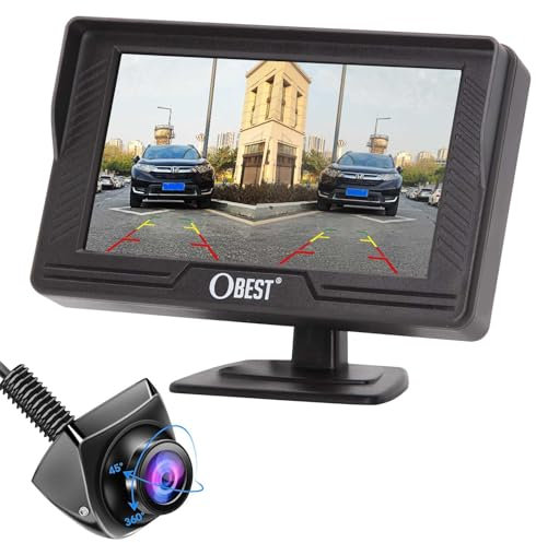 OBEST Rückfahrkamera HD 1080P, Auto Rückfahrkamera Set, Rückfahrkamera mit 4.3 Monitor Bildschirm, Nachtsicht, IP69 Wasserdicht Rückfahrkamera Kit für Bus, Van, LKW, Transporter, Wohnmobil, Wohnwagen