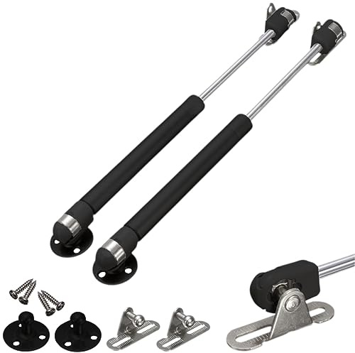 Euro Tische 2x oder 4x Gasfeder Gasdruckfeder für Klappen, Hydraulic Möbel Gasdruck, Gasdruckdämpfer Dämpfer für Türen und Schränke mit 100 Nm (10kg Druckkraft) (Schwarz)