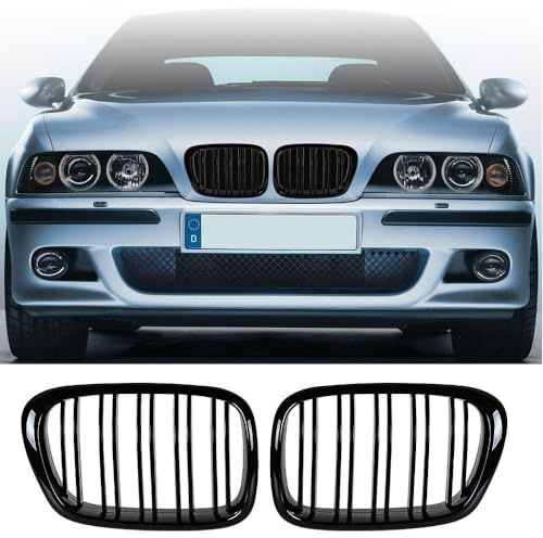 Calandre noire brillante pour 5 Series E39 1999-2003 528i 540i 4-portes Nieren double barre calandre avant