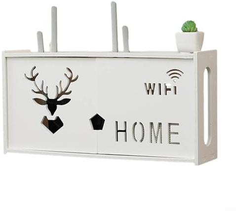 Sileduove Caja de almacenamiento WiFi Router para pared, montaje en pared, router wifi, ocultar, colgar en la pared, cable de TV, caja de ocultación (A)