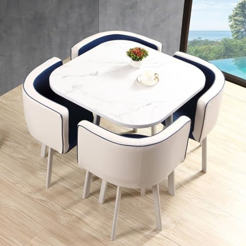 Esstisch Mit 4 Stühlen Set, Esstisch Set, Besprechungstisch Mit Stühlen, Für Esszimmer Und Küche 80cm Konferenztisch Kleine Konferenzraum Tische Tisch Und Stuhl Set Sparen Platz ( Color : Style14 )
