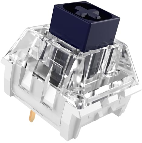 Zjmehty Kailh Box marin-omkopplare för mekaniskt speltangentbord, 3-polig, 60 gf Clicky/Factory Lubed/IP56 damm- och vattentät strömbrytare (Kailh Box Navy, 10 stycken)