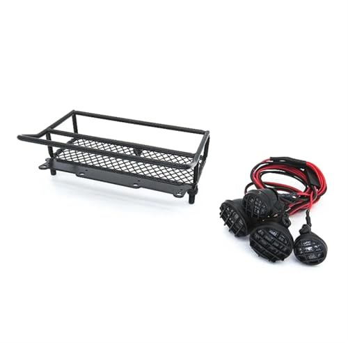 MGHGFYTAS RC Crawler Lichtleiste Kompatibel Mit WPL D12 1/10 RC-Autodekorationszubehör, Upgrade-Teile, Drift-Metallträger, Dachgepäckträger Mit Leichten RC-Autoteilen
