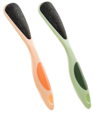 Lima para Pies de Doble Cara Naranja Pp 2 Piezas para Callos | Remueve Piel Muerta y Durezas, Formato Portátil, Fácil de Guardar, Cuidado Manual