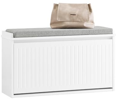 SoBuy Skobänk med dyna Bänk med skoförvaring FSR98-L-W