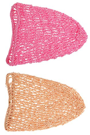OSOLADY Langes Elastisches Mesh Haarnetz Für Frauen Gehäkelt Atmungsaktiv Für Langes Und Lockiges Haar Haarschutznetz Für Sommer Und Schlaf 2 Stück (pink Khaki)