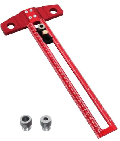 WYLZLKX Aluminium-T-Lineal mit doppelter metrischer Skala, multifunktionales T-Form-Lineal für präzises Zeichnen und Messen, 30 cm
