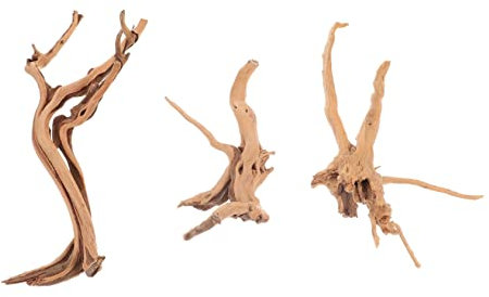POPETPOP 3stücke Natürliche Driftwood Dekorationen Für Aquarien Für Fischbecken Und Terrarien Holzornamente Für Unterwasserlandschaften Zufällige Designs