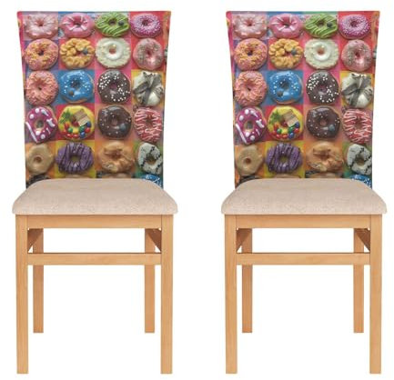 ODAWA Set di coprischienali divertenti a forma di ciambella, per sedie da sala da pranzo, decorazioni per cucina e fattoria