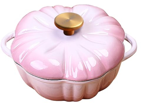 Pumpkin Dutch Oven Dutch Oven, 1,6 Quart robuster Keramik-Suppentopf mit Deckel, ofenfest bis 280 °C, geeignet für Eintöpfe, Aufläufe, Backen und Braten, Halloween, Erntedankfest, Herbstdekoration