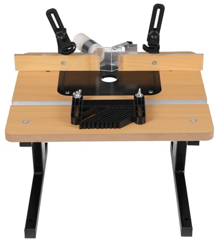 Router Table Aluminum 16.9x15.7Inch Router Table with Adjustable Backrest & 40mm Dust Port & Anti‑Slip Rubber Pads 200kg Load Capacity Heavy‑Duty Workbench for DIY Carpentry