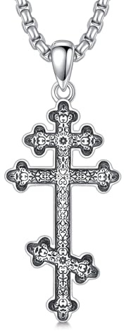 PROESS Kreuz Kette 925 Sterlingsilber Kreuz Anhänger Halskette Christlicher Schmuck Geschenke für Damen Herren