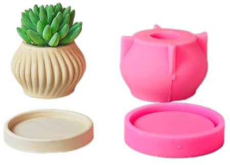 Versatile Stampo Per Vasi Da Fiori In Silicone Stampi Calcestruzzo Modello A Strisce Vaso Fai Te Perfetto La Progettazione Vaso Fiori Piante Fai Te
