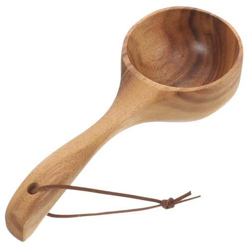 Toyvian Cucchiaio in Legno per Sauna, Mestolo da Bagno, 8, 3 Pollici | , Design Ergonomico e Pratico, Uso per Giardino e , Finitura Artigianale, Forma a Cucchiaio