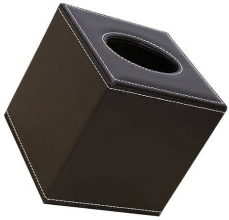 HOMOBABE Caja Porta Pañuelos de Papel Marrón para Mesa, Estuche de Almacenamiento Base Magnética, Funda para Papel Higiénico y Servilletas, Adecuado para Hogar, Oficina y Baño