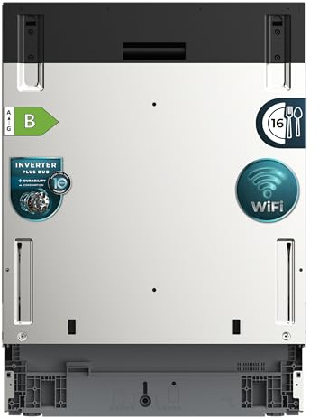 Cecotec Lave-vaisselle Encastrable 60cm 16 Couverts avec WiFi Bolero Aguazero 8700 Full-BI Connected. Moteur Inverter Plus Duo, 16 Programmes, Panier à Couverts, Panneau Tactile et Contrôle Vocale