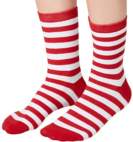 dressforfun 900858 Unisex Weihnachts Socken, atmungsaktiv, rot weiß gestreift - diverse Größen - (35-38 | Nr. 303511)