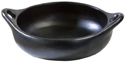 Authentic La Chamba Cazuela with Handles - Elegant, All-Natural Black Clay Round Casserole for Braising, Baking, Roasting - Stovetop & Oven Safe – Earthenware, Handmade in Colombia – Medium, 8 Diameter