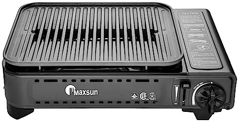 Maxsun Portable Tabletop BBQ Gas Grill Stove with Carrying Case, 7,250BTU, Camp Stove, Korean Style Barbecue,