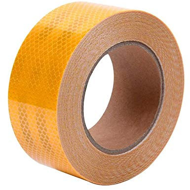 ONTWIE Reflektierendes Klebeband Wasserdicht, 5cm Outdoor Hohe Sichtbarkeit Industrielle Kennzeichnung Reflektorband Heavy Duty Hazard Vorsicht Warnung Sicherheit Klebeband AuffäLligkeit - Gelb 10m