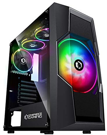 EMPIRE GAMING - Boitier PC Gamer Onyx - ARGB Moyenne Tour ATX, mATX, ITX - 4 Ventilateurs LED RGB Adressable (1 x 200mm et 3 x 120mm) - Paroi Latérale en Verre Trempé