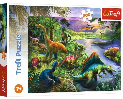Trefl - Puzzle 200 Teile, Raubdinosaurier, Dschungel, 7+
