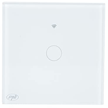 Smart Switch mit PNI SafeHome PT101L WiFi Touch, 10A, Steuerung über Tuya Smart App, kompatibel mit Alexa und Google Assistant - Live Wire, ohne Null