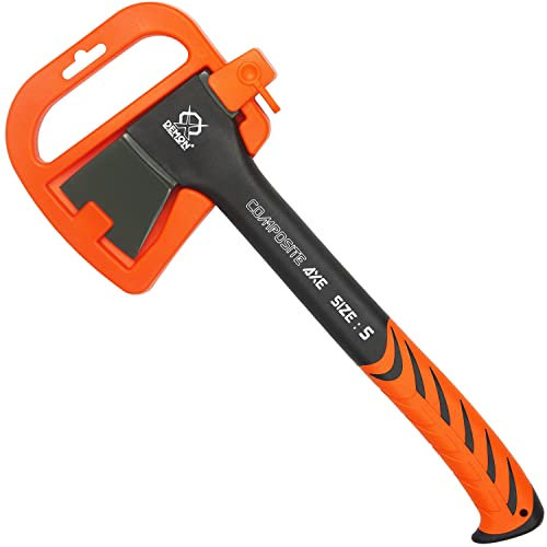 Accetta Spaccalegna S Professionale da 640g piccola 36,5 cm Ascia manico fibra di vetro ergonomico in gomma 0,64 Kg spacca legno