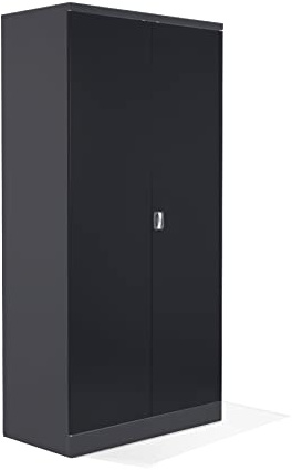 Schrank & Stuhl XL Werkzeugschrank – Werkstattschrank/Stahlschrank mit 4 höhenverstellbaren, vollverzinkten Fachböden, 195x92x50, Anthrazit/Schwarz