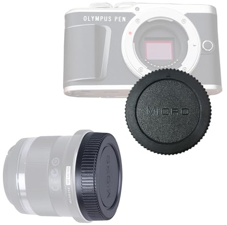 Camera Body and Rear Lens caps,Compatible with Micro Four Thirds (M3/4) Body E-M5,E-P1,E-P2,E-P3,E-P5,E-PL1 and Lenses 9-18mm f/4-5.6,M.Zuiko ED12-40mm f/2.8 PRO,M.Zuiko ED 12-50mm f/3.5-6.3EZ