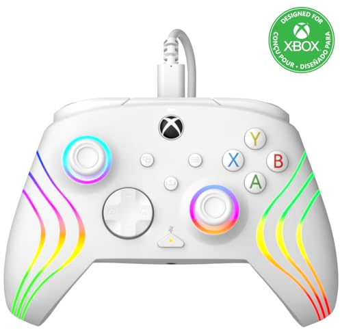 PDP AFTERGLOW XBX WAVE WIRED Controller weiß for Xbox Series X|S, Xbox One, Officially Licensed
