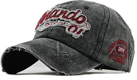 YULOONG Vintage Baseball Cap Stickerei Orlando Washed Denim Trucker Cap 100% Baumwolle Sonnenhut für Herren Damen Verstellbare Größe