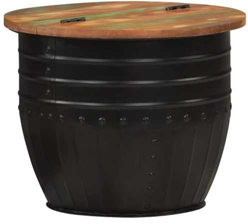 vidaXL Couchtisch, Tisch für Wohnzimmer, Sofatisch mit 1 verstecktem Staufach unter der Tischplatte, Beistelltisch Kaffeetisch Wohnzimmertisch, Schwarz Altholz Massiv