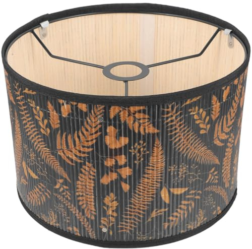 Angoily Abat-Jour En Bambou Tressé Pour Lampe De Table Abat-Jour De Remplacement 11.81X11.81X7.87 Pouces Design Imprimé Adoucit La Lumière Protège De La Poussière Décoration Salon Chambre
