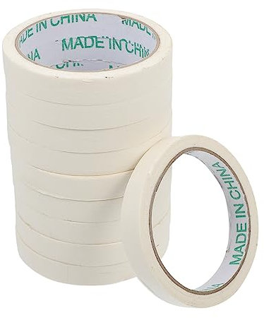SOLUSTRE 10pezzi Nastro Adesivo Mascherante Bianco Carta Crepe Per Pittura Decorazione e Progetti Artistici Facile Da e Strappare Per Superfici Durante La Verniciatura
