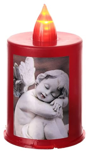 Candela votiva angelo rossa LED 60 gg