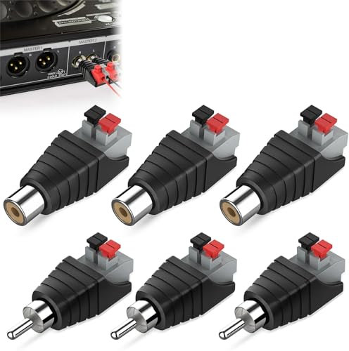 Cerioll Adaptateur RCA Vers Haut-parleur, Delock Adaptateurs, 6 Pièces Haut-parleur Phono RCA Mâle/Femelle