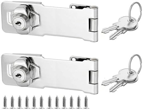 Litensh Cadenas à loquet en placard avec clés identiques, verrou de tiroir, d'armoire, armoire fermeture à clé de placard, moraillon de verrouillage,de boîte aux lettres (3 Inch - 2PCS)