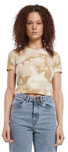 Urban Classics Dam-t-shirt cropped camo Tee simplesandcamo S, Simplesandcamo, S