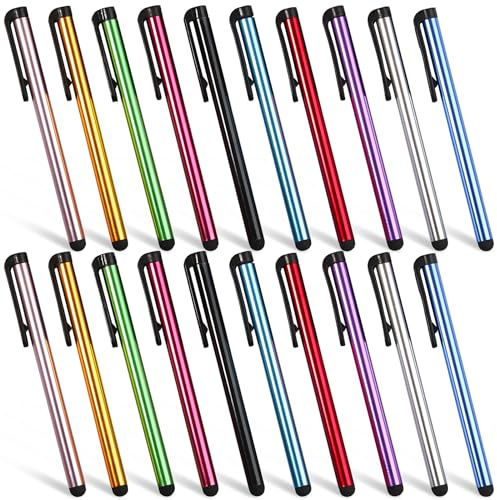 20 Stück Handy Stift für Alle Handys Mehrfarbig Stift für Tablet Touchscreen Stift Stylus Pen Touch Pen Dünn Stifte für Touchscreen Stift für Handy Kompatibel Mit iPad iPhone Tablet Smartphone (20)