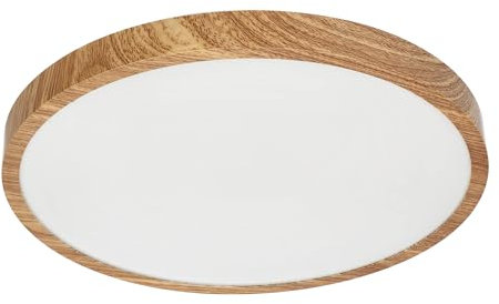 EDO Plafonnier LED PERETI 24W bois 35cm, 3000K Blanc Chaud, 2400lm, Luminaire Plafonnier IP44, Éclairage de Plafond 220-240V, Luminaires Intérieur, Plafonnier Moderne, Lampe Plafond LED EDO777617