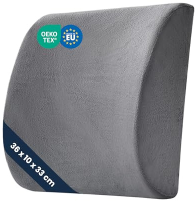 SLEEP COMFY Premium Rutschfest Memory Foam Lordosenstütze für Auto, Bürostuhl, Orthopädisches Rückenkissen Stuhl, Lendenkissen Auto, Rückenstütze Stuhl, Lendenwirbelstützkissen, Schwangerschaftskissen
