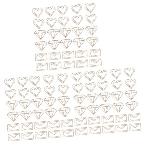 NUOBESTY 90stücke Herz Und -form Papierclips Dekorative Büroklammern Für Dokumente Lesezeichen Und Scrapbooking Roségold Für Büro Und Schule