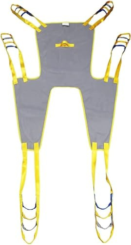 Ganzkörper-Patienten-Hebeband, Kopf- und Rückenstütze, Toilettenschlinge, Toiletten-Transferschlinge, geteilte Beine mit Toilettenöffnung, 6 Gurte, Hebeschlinge, Rehabilitationshilfen (Größe: M)