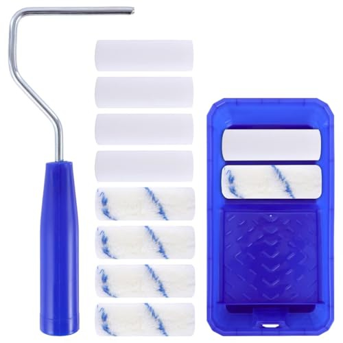 12pcs Paint Roller Set, Paint Roller with Paint Tray, Mini Roller Foam Roller Paint, Wall Paint Brush Set for Walls Ceilings and Furniture Painting