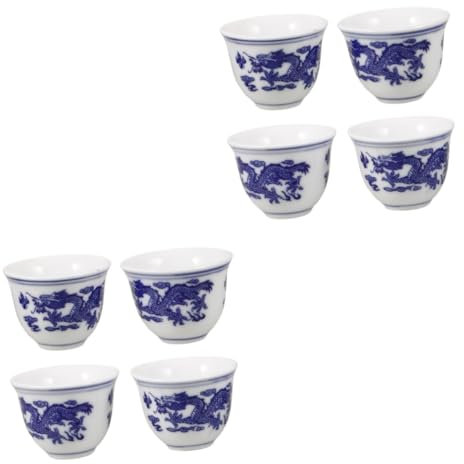 TOPBATHY 8 Pz Bicchiere da shot in porcellana bianca e in porcellana bianca e zuppiera tazza da tè tazza da te zuppiera da tè tazza di tè cinese ceramica