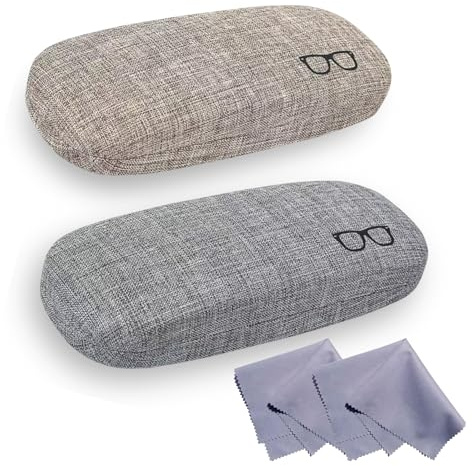 PMELCXD Custodia Occhiali Rigida da Sole, Custodia Rigida per Occhiali - Astuccio portaocchiali Rigido di qualità per Occhiali da Sole e Vista, con Una Pratica Chiusura a Molla.