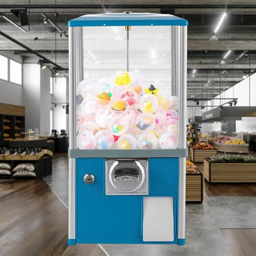 pealiritansemen Mini Vending Machine, Coin Operated Candy Dispenser, Vending Machine Prize Machine Gumball Machine For Bookstores, Retail Stores, Amusement Parks,Blue