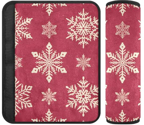 Acolchado suave para cinturón de seguridad, acolchado con algodón, almohadillas para correa de mochila, almohadillas para correa de asiento de coche, color rojo